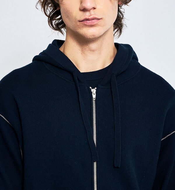 ABAHOUSE「【リバーシブルカラー】14Gコットン ニット ZIPパーカー」|パーカー|