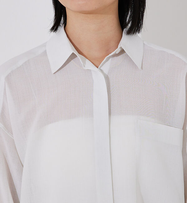 Rouge vif「【セットアップ対応】シアースリットスリーブボイルシャツ」|シャツ・ブラウス|