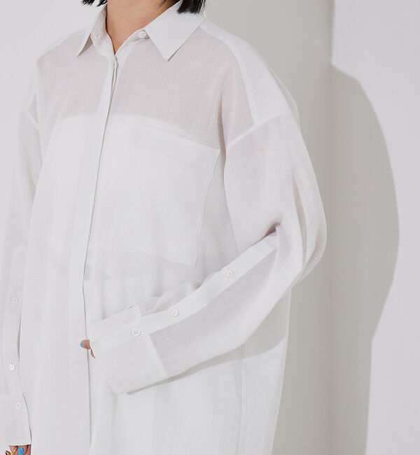 Rouge vif「【セットアップ対応】シアースリットスリーブボイルシャツ」|シャツ・ブラウス|