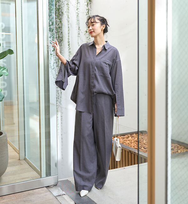 Rouge vif「【セットアップ対応】シアースリットスリーブボイルシャツ」|シャツ・ブラウス|