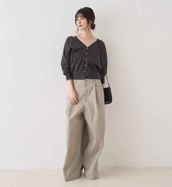 Rouge vif「ネックスリットVネックシアーカーディガン/ニット【予約】」|カーディガン|