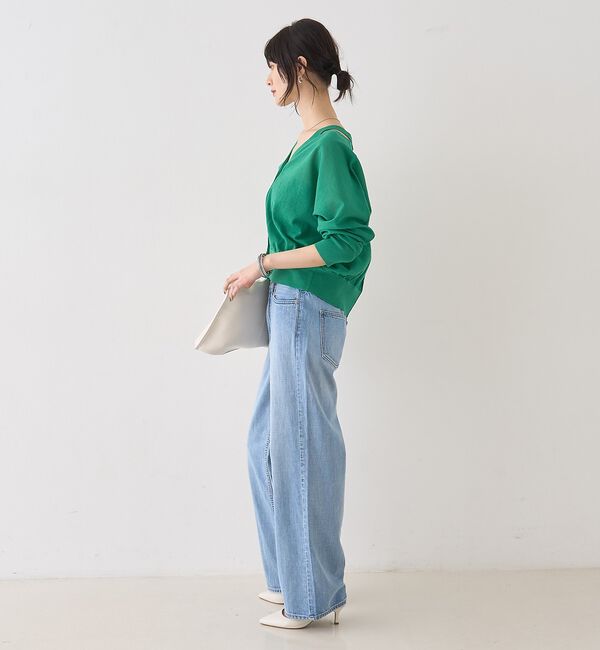 Rouge vif「ネックスリットVネックシアーカーディガン/ニット【予約】」|カーディガン|