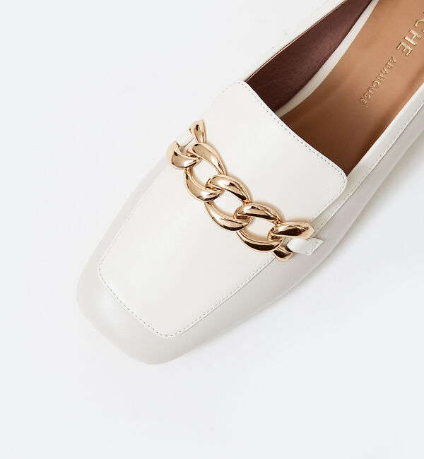 AU BANNISTER「チェーンモチーフ スクエアトゥローファー」|ローファー|