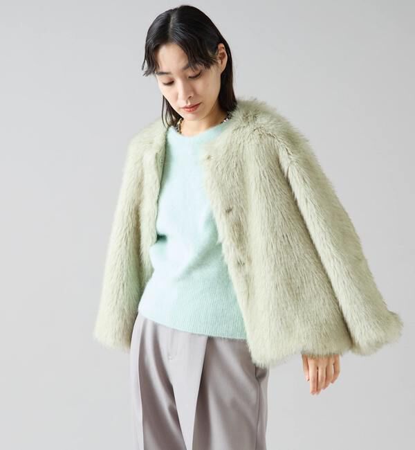 TIARA「ノーカラーファーコート」|その他|