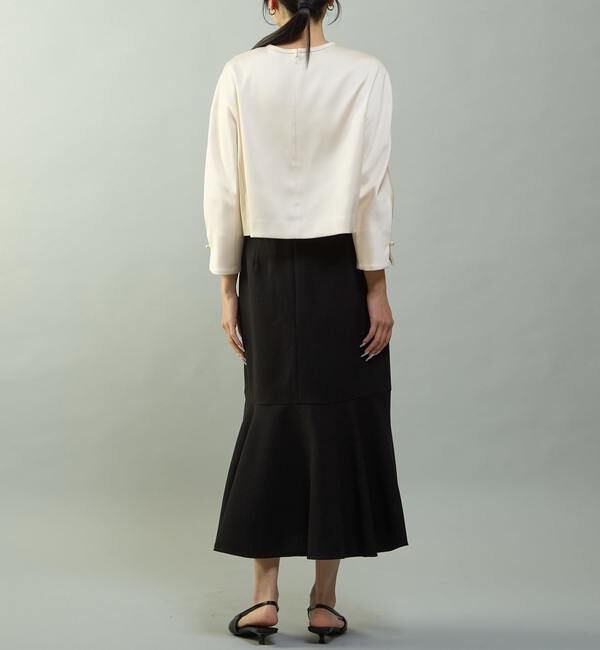 TIARA「クロップドサテンブラウス」|シャツ・ブラウス|