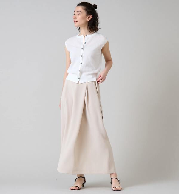 Liesse「シアーノースリーブニットトップス」|ニット・セーター|