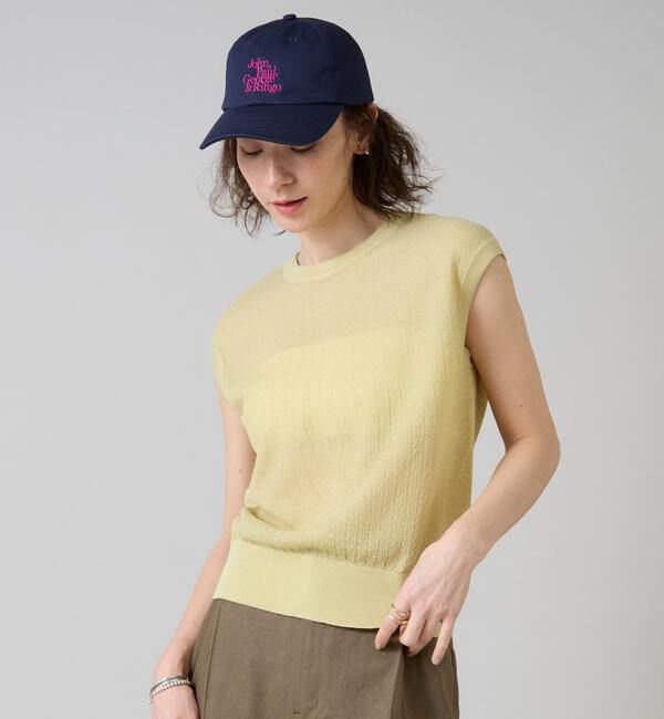 Liesse「シアーノースリーブニットトップス」|ニット・セーター|