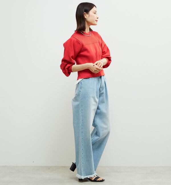 Soffitto「リブ切り替えパフスリーブニット」|ニット・セーター|