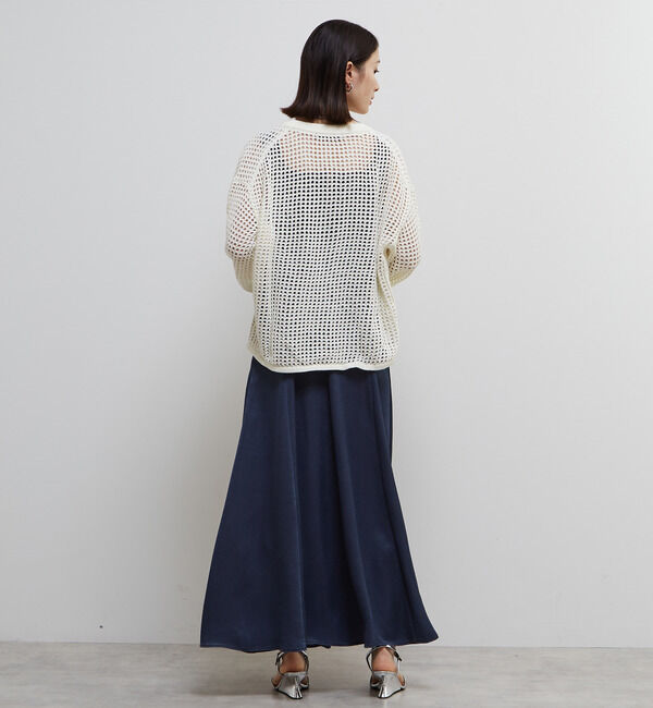 Soffitto「ジップ付きメッシュ編みニットカーディガン」|カーディガン|