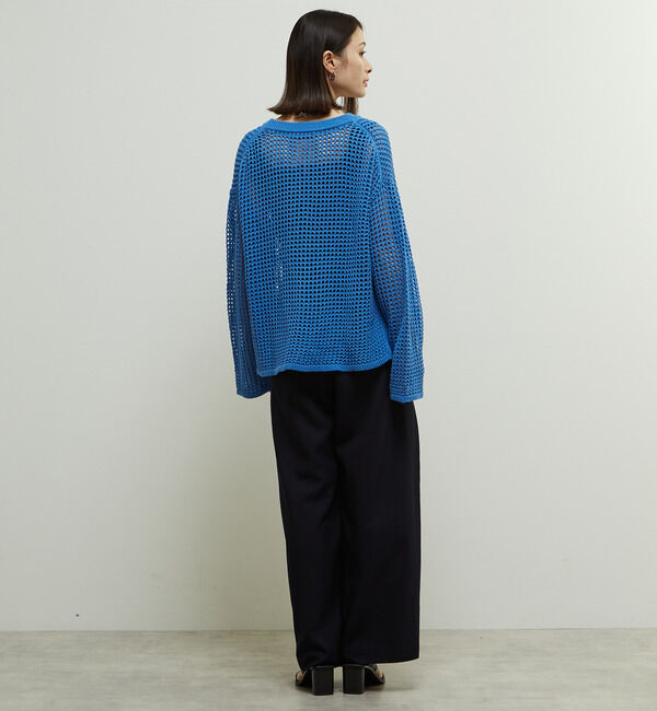 Soffitto「ジップ付きメッシュ編みニットカーディガン」|カーディガン|