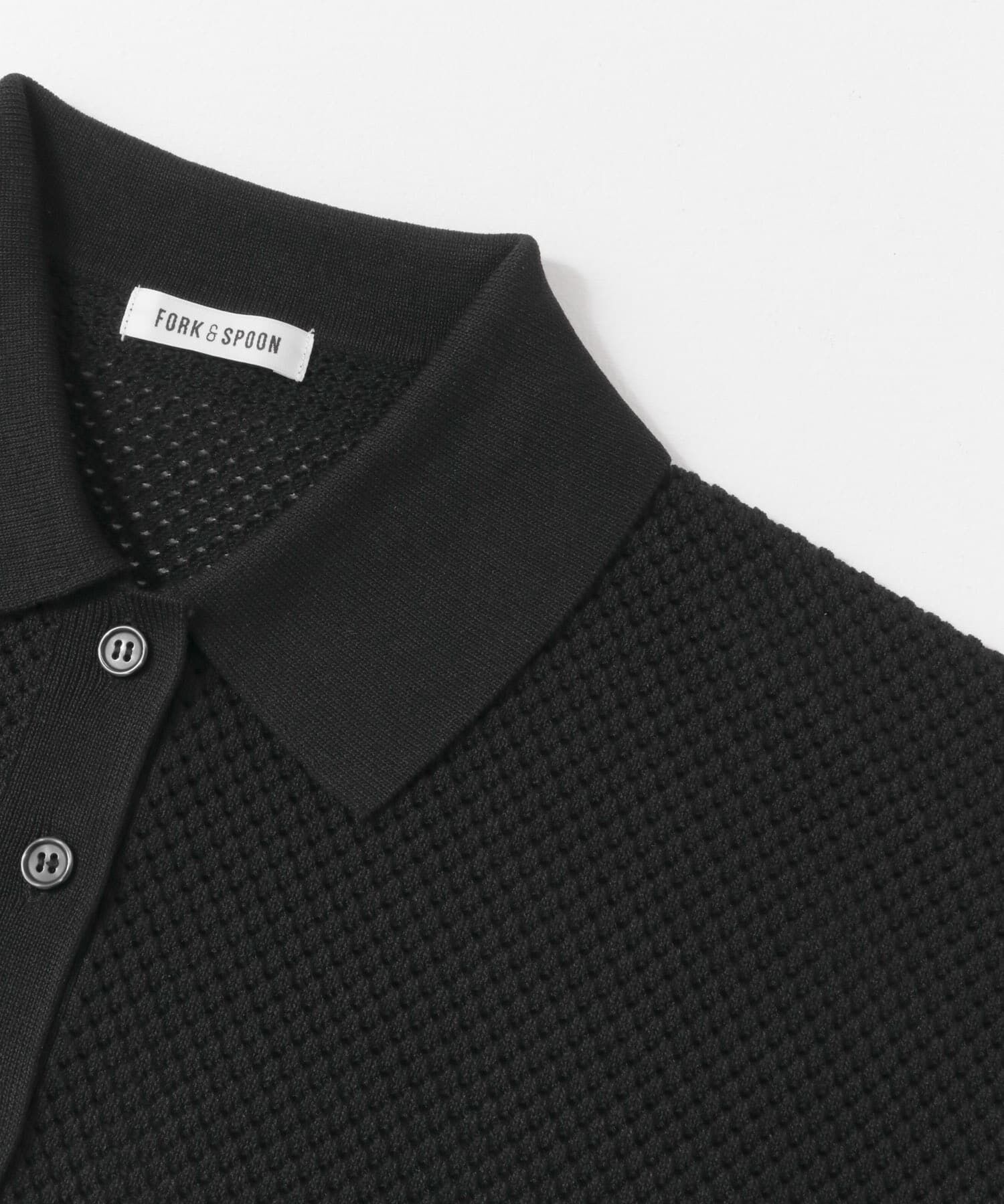 URBAN RESEARCH DOORS「FORK&SPOON　メッシュパターンニットポロシャツ」|ニット・セーター|