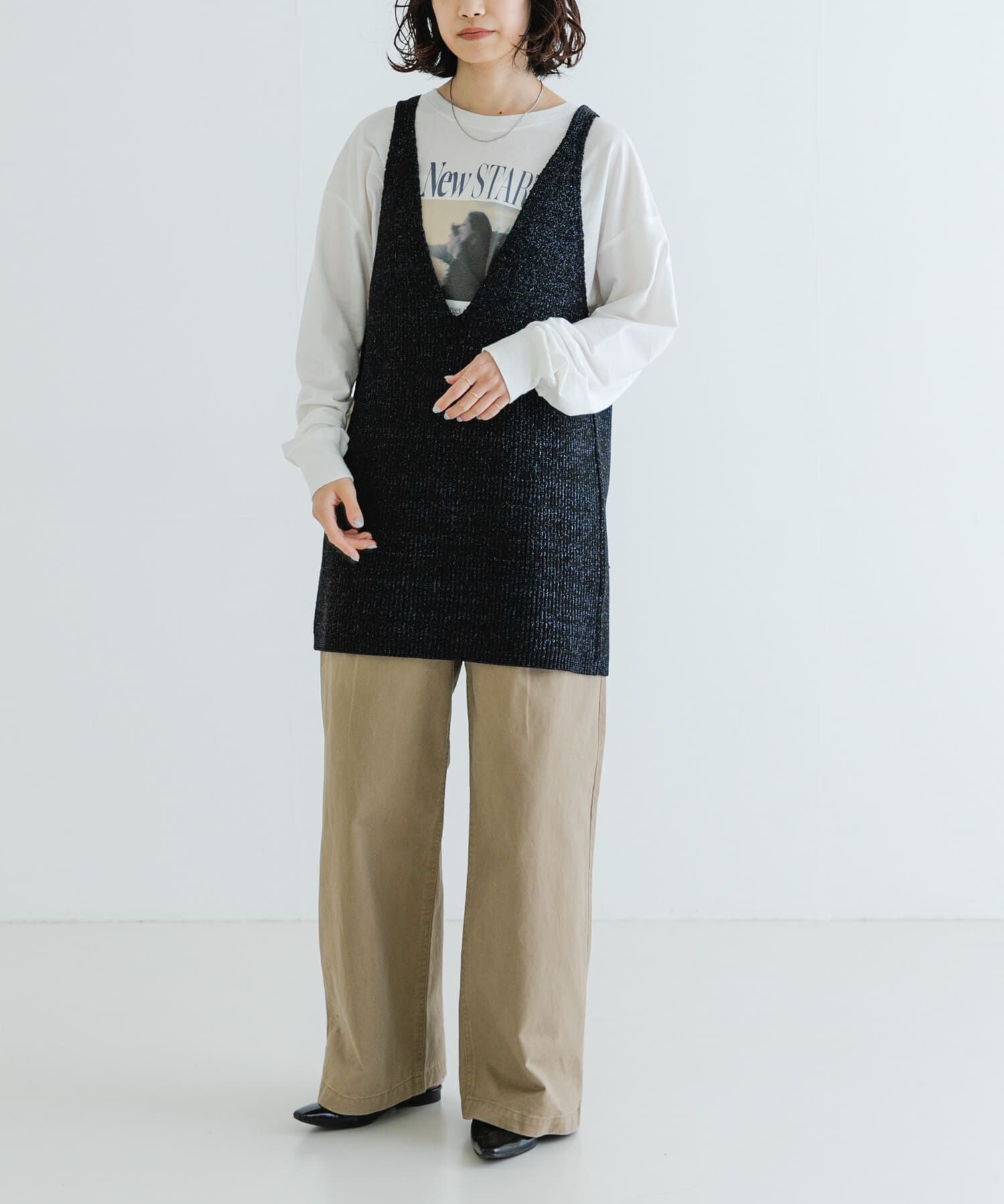 URBAN RESEARCH「チュニックラメニットベスト」|ニット・セーター|