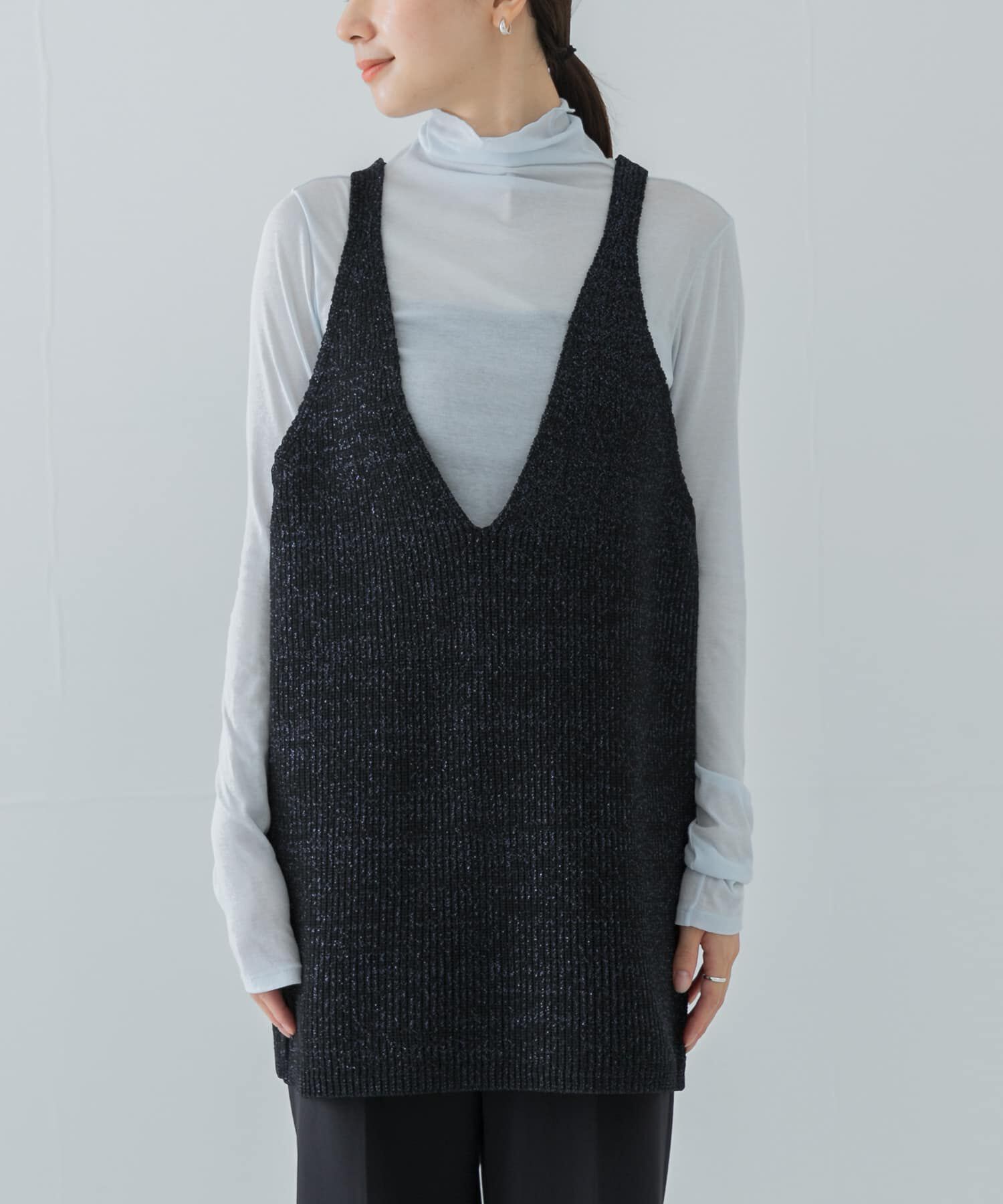 URBAN RESEARCH「チュニックラメニットベスト」|ニット・セーター|