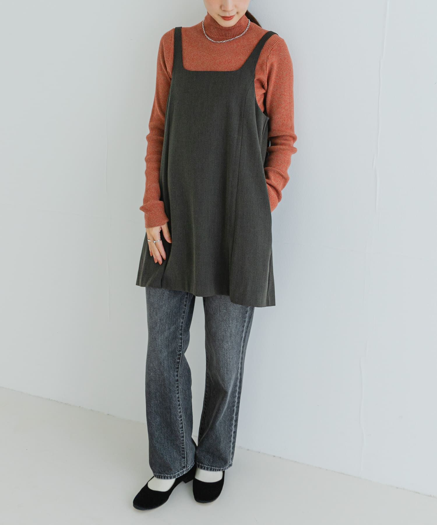 URBAN RESEARCH「スクエアネックミニジャンパーワンピース」|ワンピース|