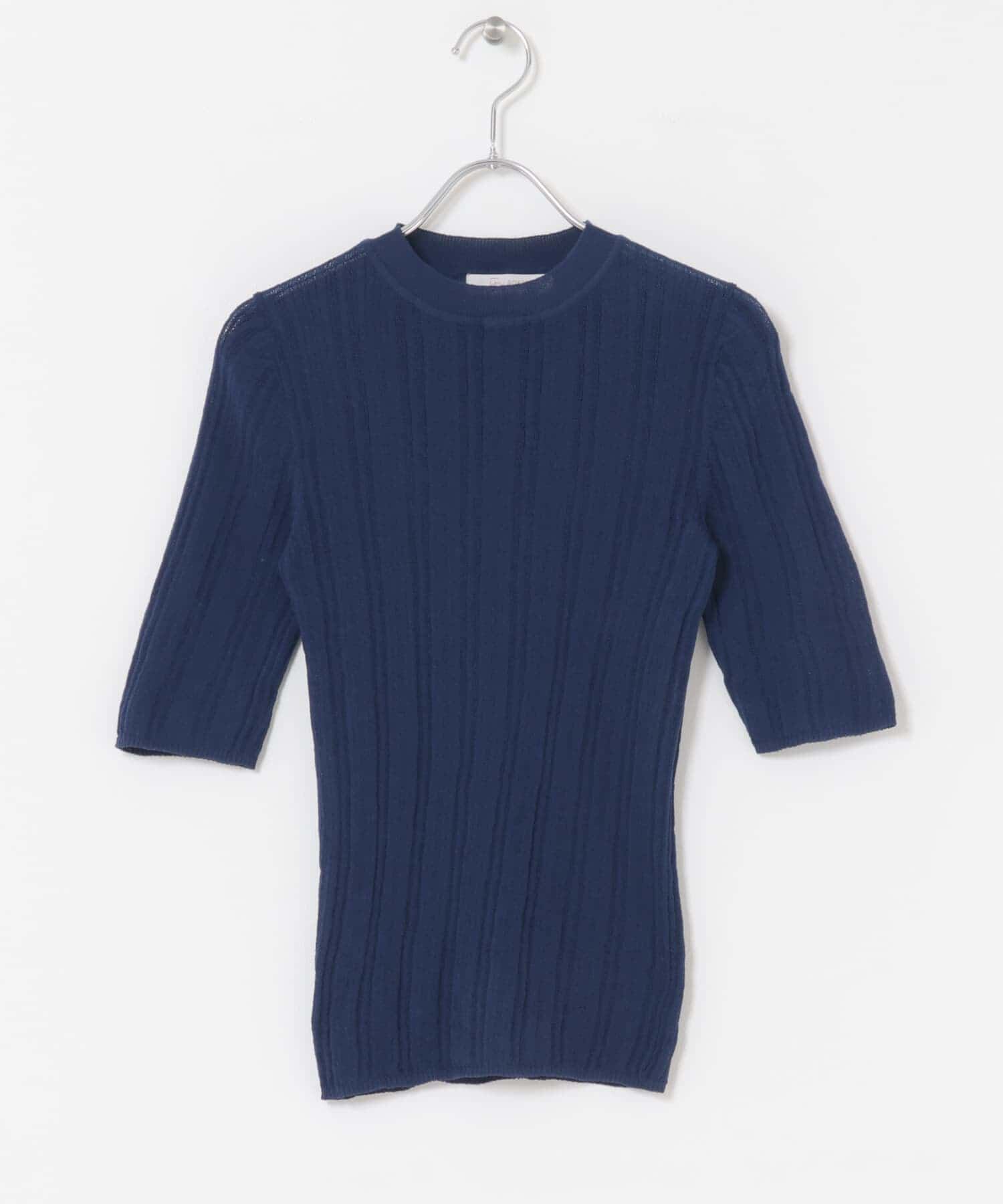 URBAN RESEARCH ROSSO「F by ROSSO　シアーリブ5分袖ニット」|ニット・セーター|