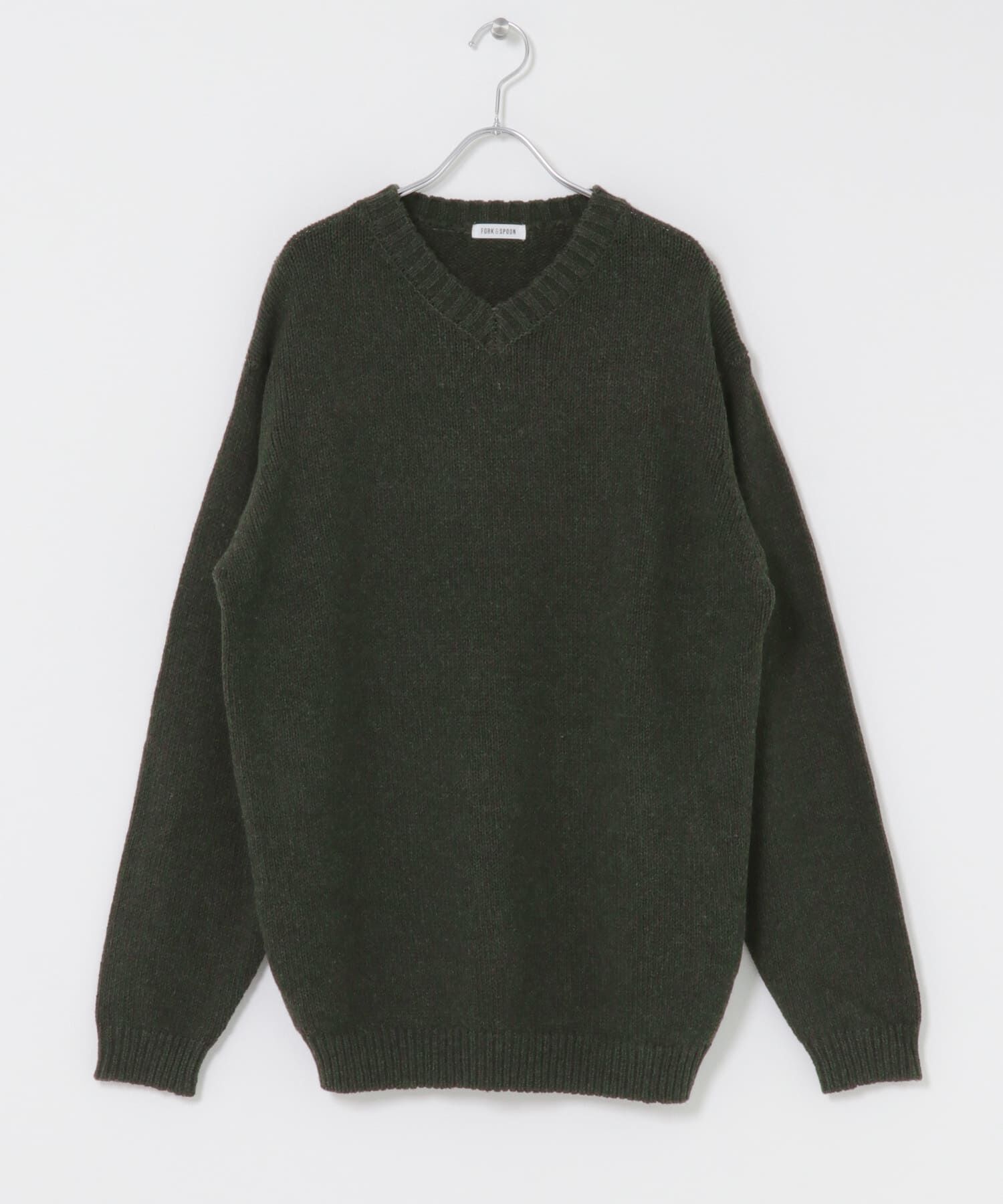 URBAN RESEARCH DOORS「FORK&SPOON　コットンウールVネックニット」|ニット・セーター|