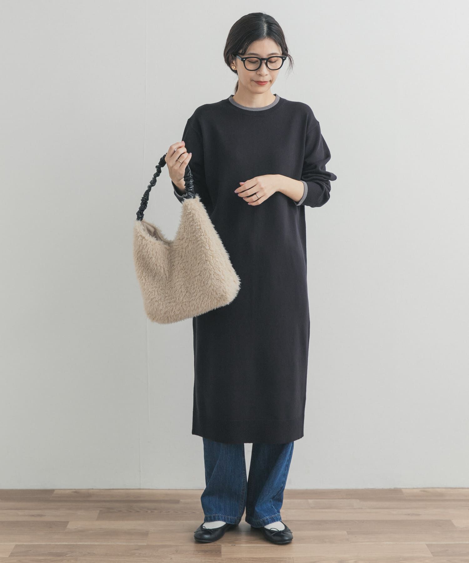URBAN RESEARCH DOORS「バイカラーKNITワンピース」|ワンピース|