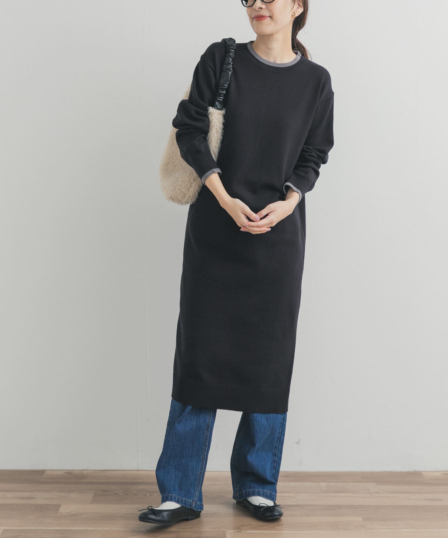 URBAN RESEARCH DOORS「バイカラーKNITワンピース」|ワンピース|