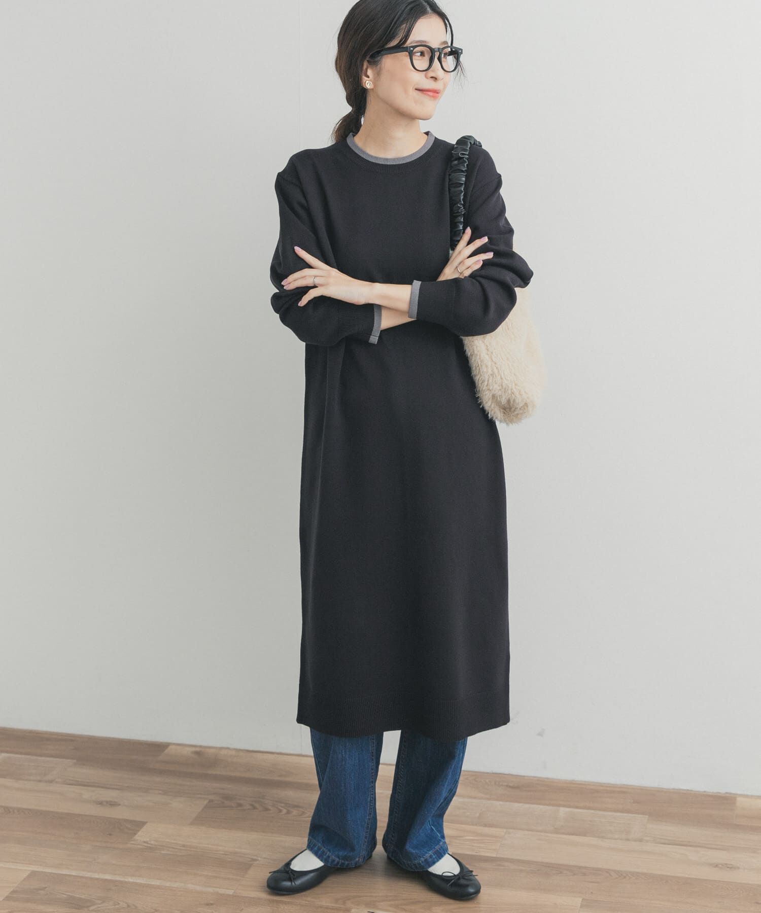 URBAN RESEARCH DOORS「バイカラーKNITワンピース」|ワンピース|