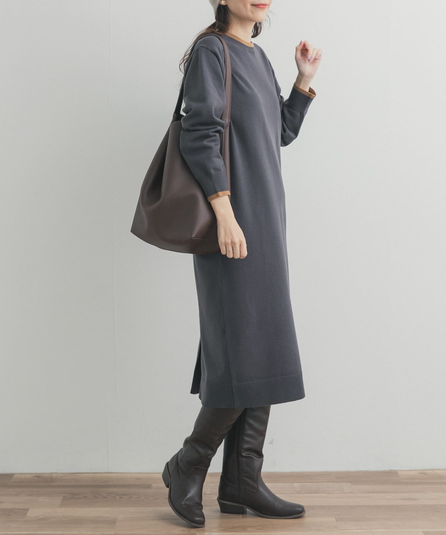 URBAN RESEARCH DOORS「バイカラーKNITワンピース」|ワンピース|