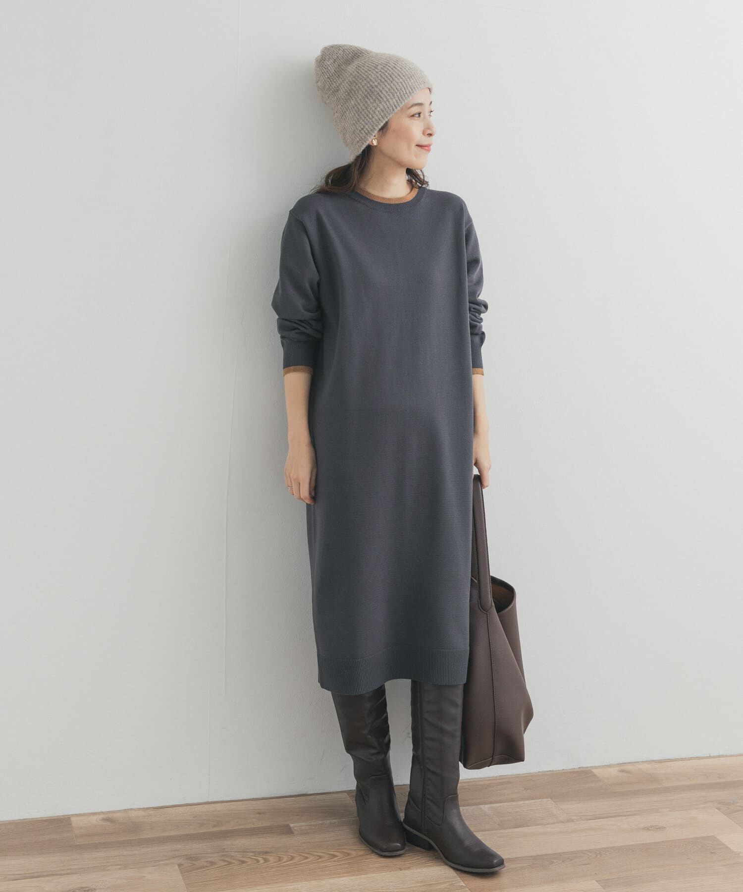 URBAN RESEARCH DOORS「バイカラーKNITワンピース」|ワンピース|