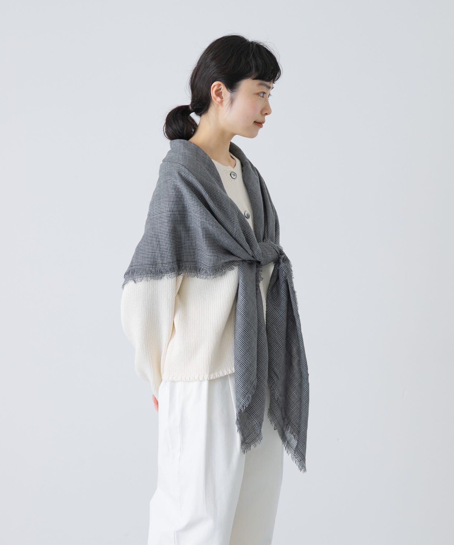 かぐれ「チェックスクエアストール」|ストール|