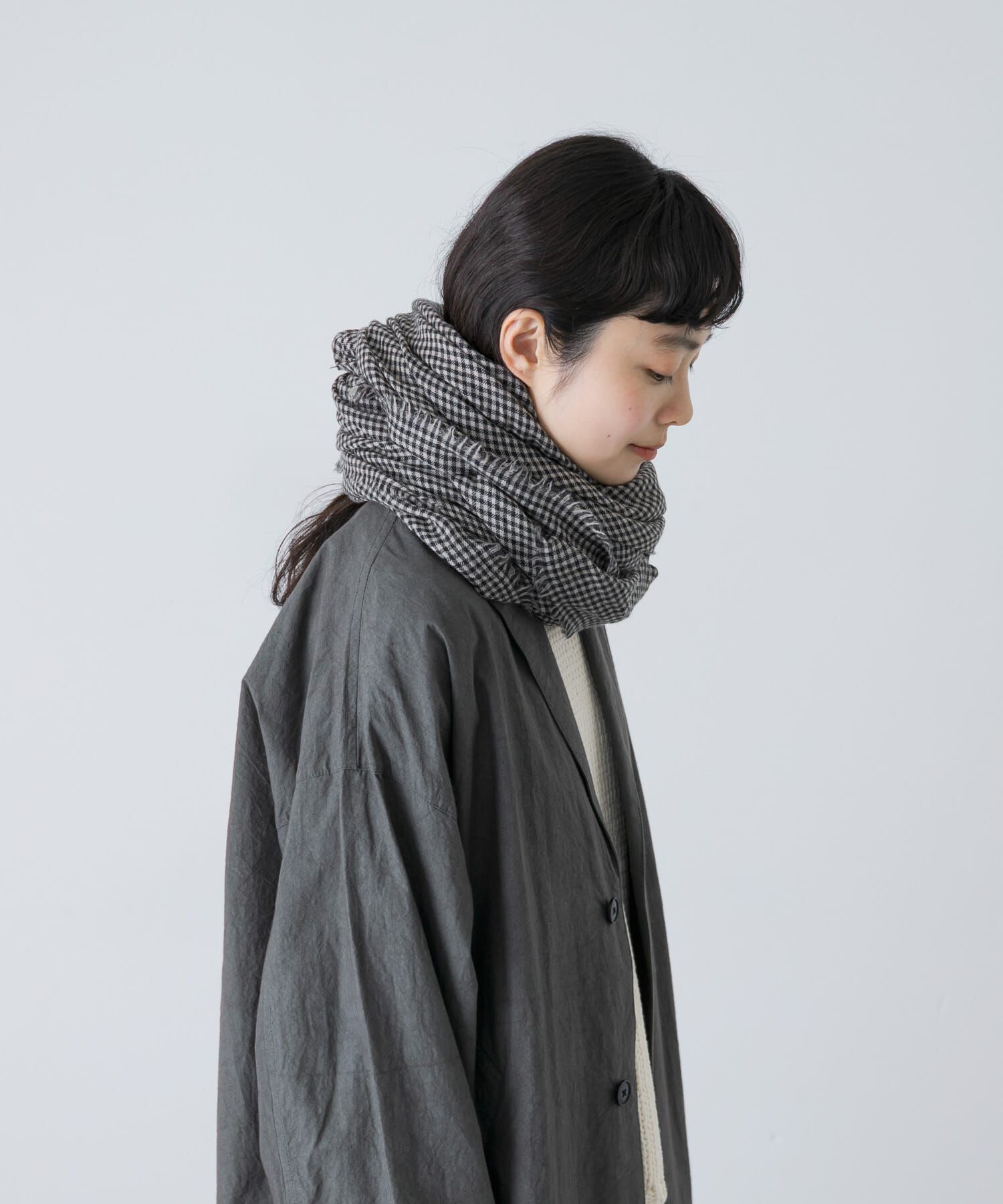 かぐれ「チェックスクエアストール」|ストール|