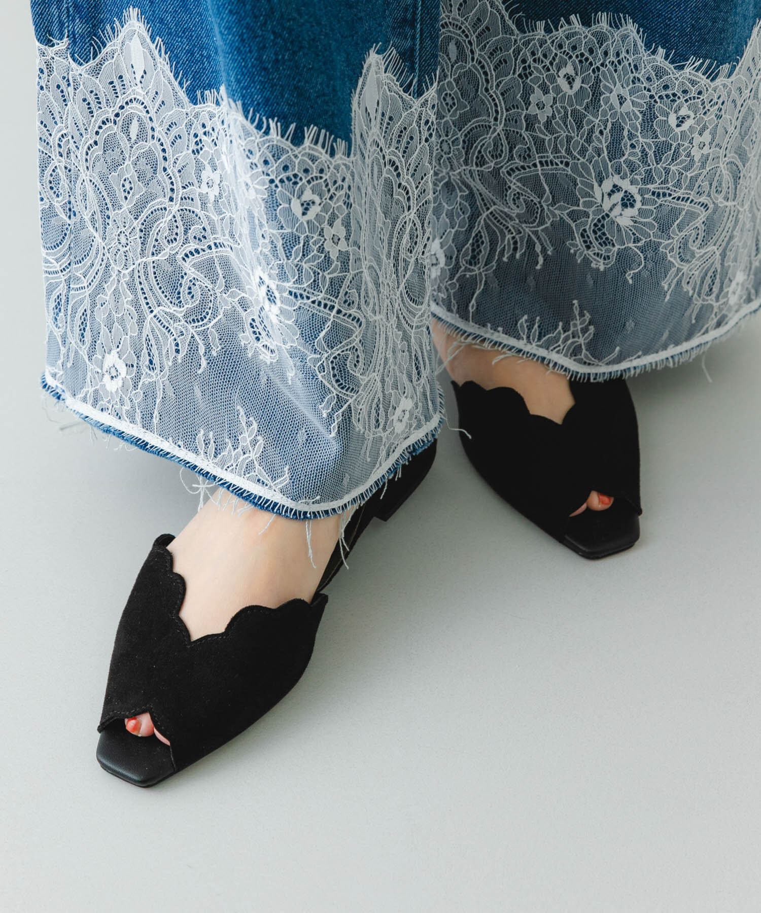 RODE SKO「ピープトゥスカラップセパレートサンダル」|サンダル|