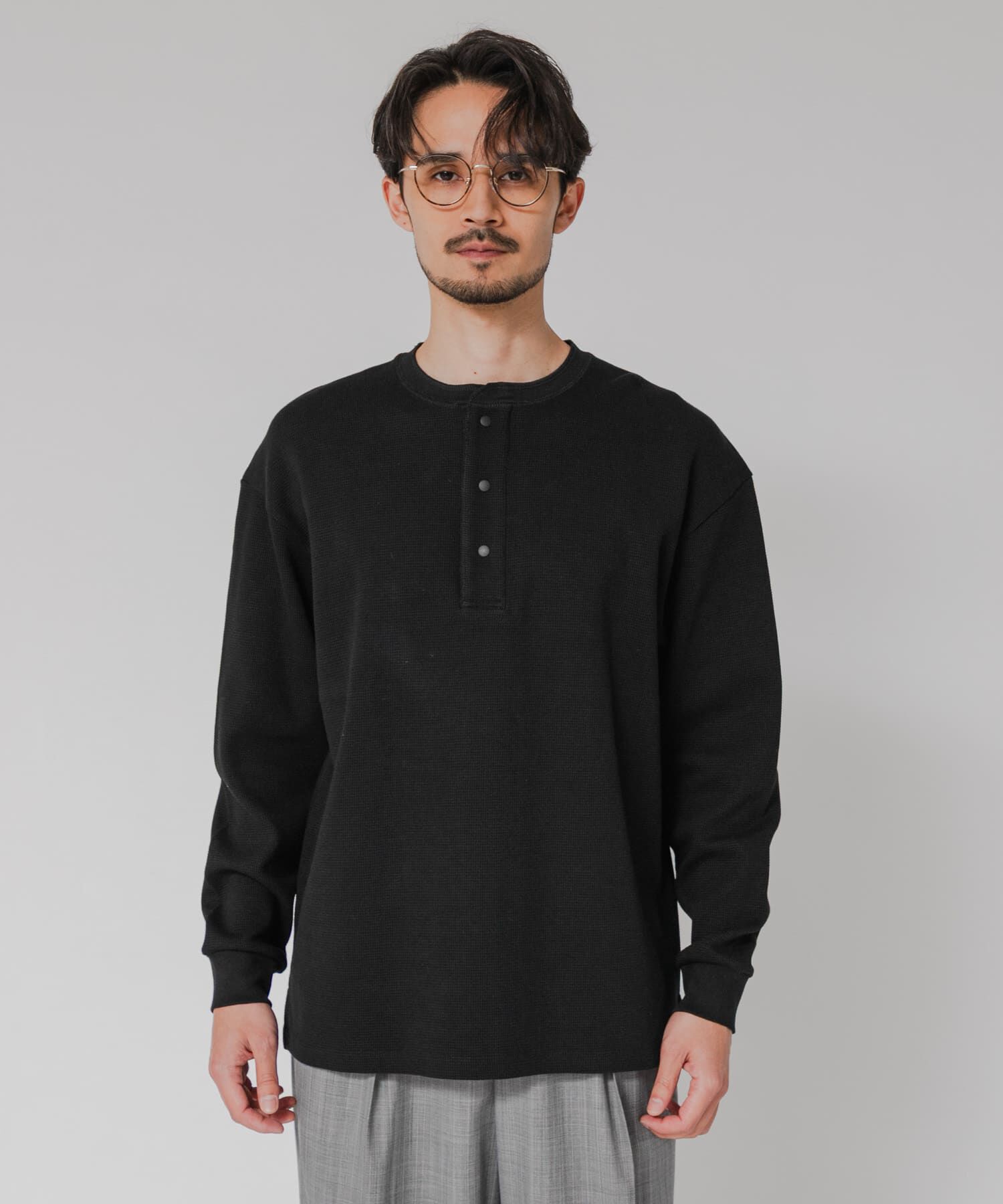 URBAN RESEARCH「『UR TECH』度詰めワッフルヘンリーロングスリーブ」|Tシャツ・カットソー|