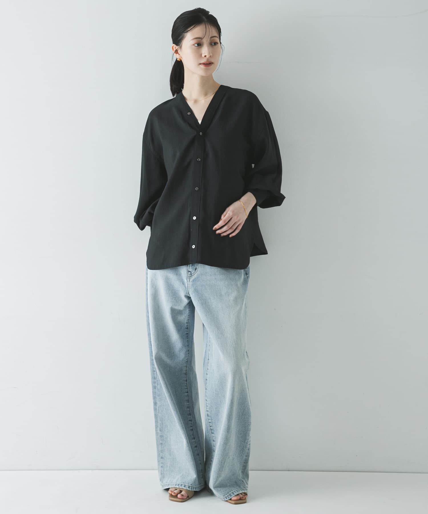 URBAN RESEARCH「ブロードカラーレスブラウス」|シャツ・ブラウス|