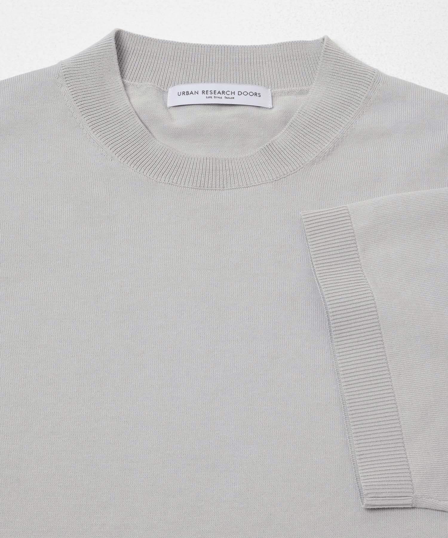 URBAN RESEARCH DOORS「LIFE STYLE TAILOR　ハイゲージクルーネック半袖ニット」|シャツ・ブラウス|