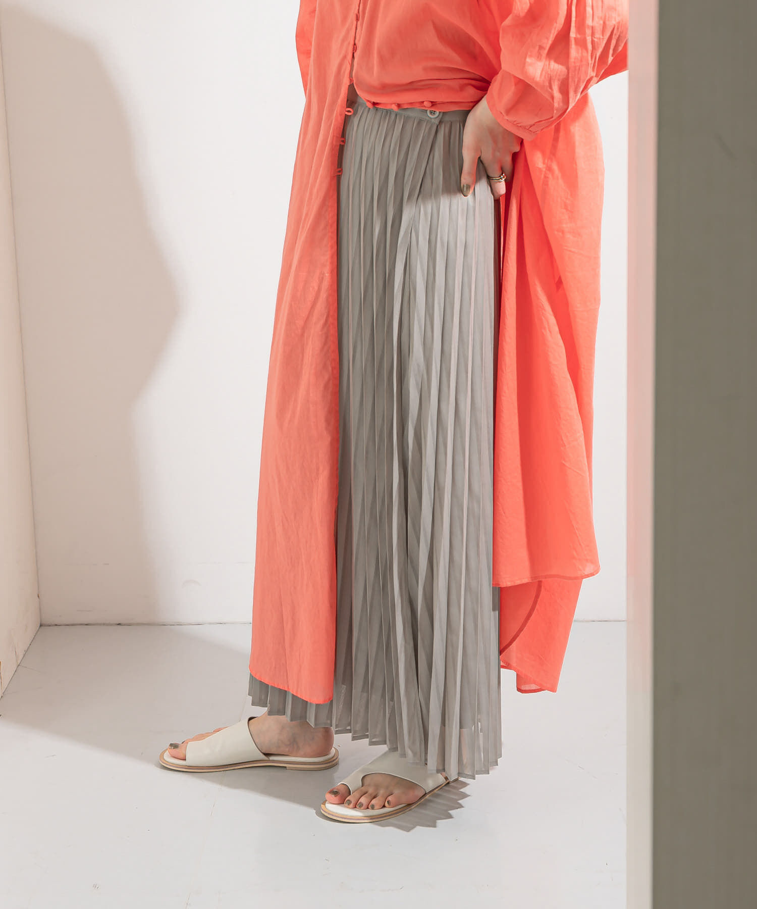  「シアーラッププリーツスカート」|スカート|