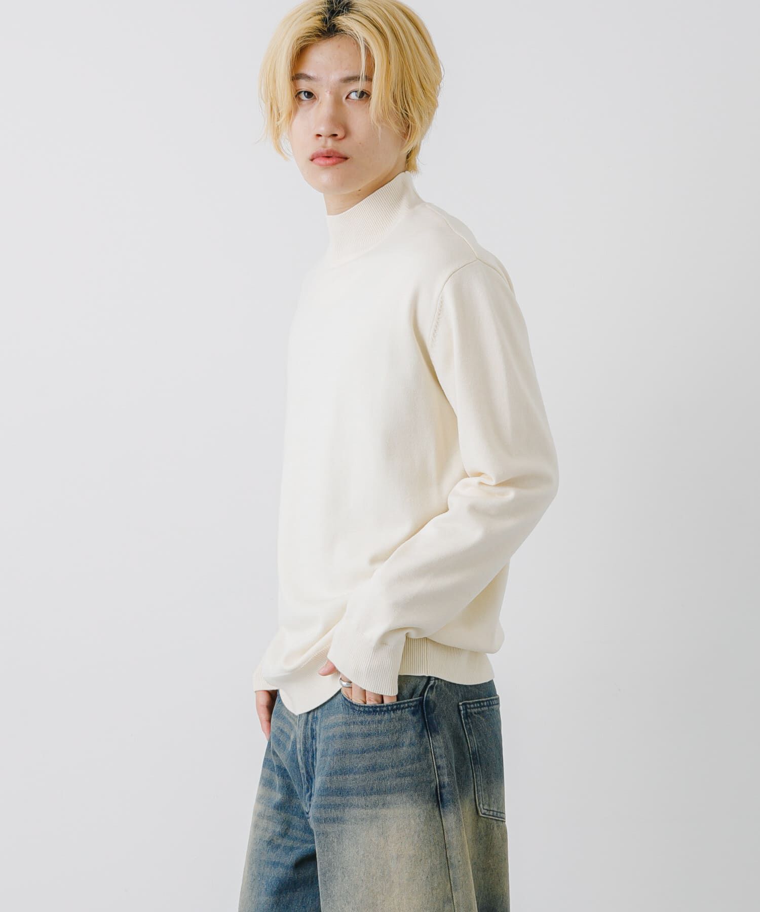 SENSE OF PLACE by URBAN RESEARCH「ストレッチモックネックニット」|ニット・セーター|