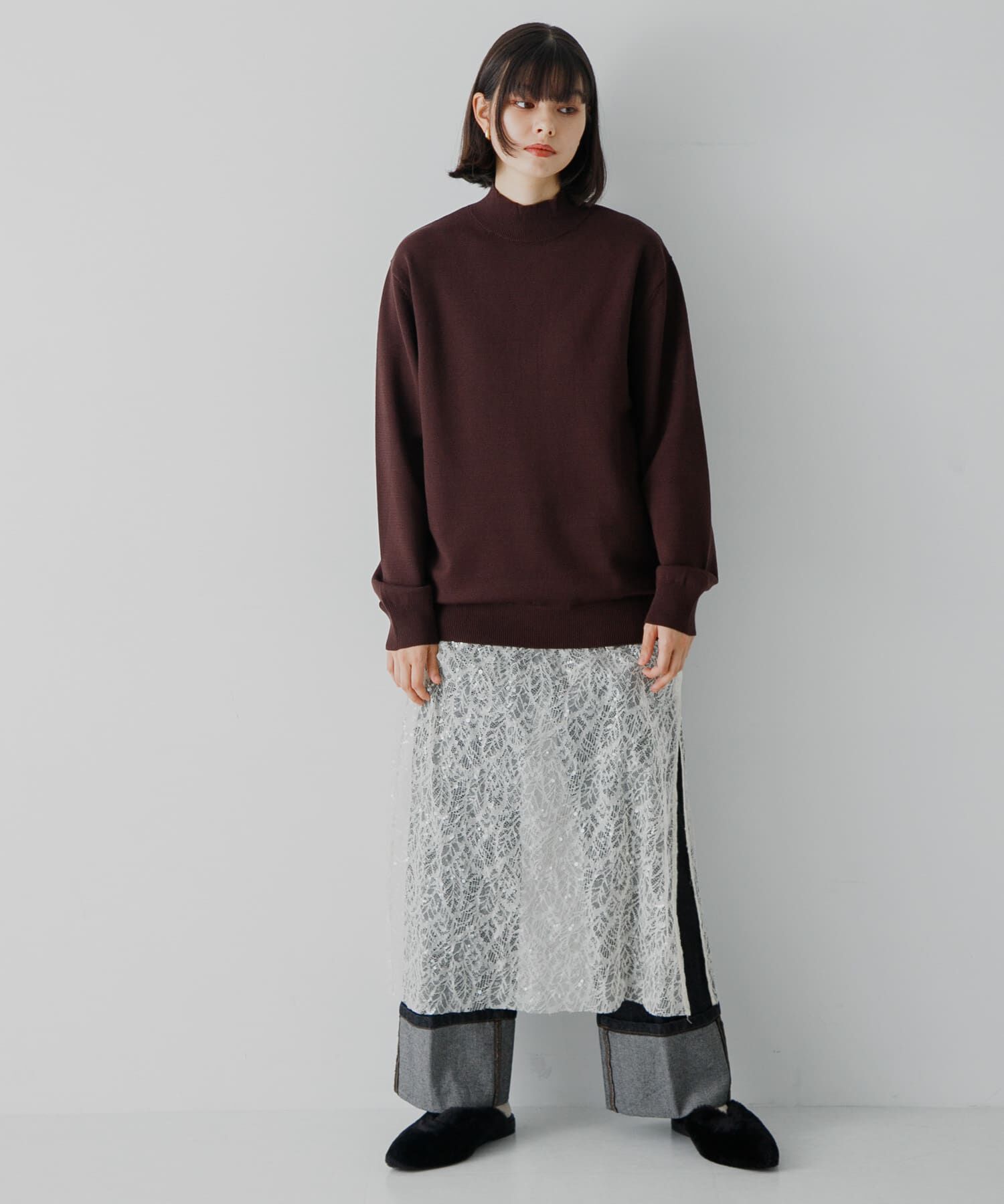 SENSE OF PLACE by URBAN RESEARCH「ストレッチモックネックニット」|ニット・セーター|