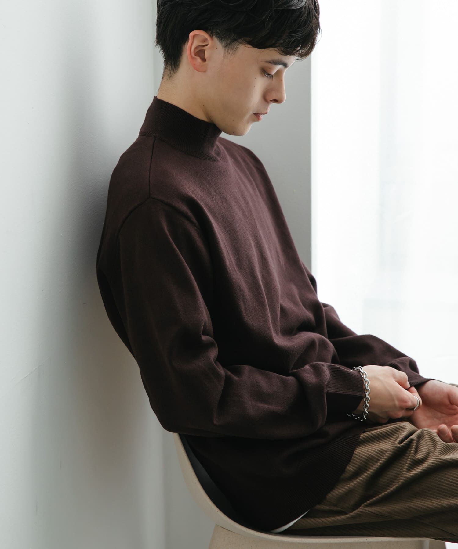 SENSE OF PLACE by URBAN RESEARCH「ストレッチモックネックニット」|ニット・セーター|