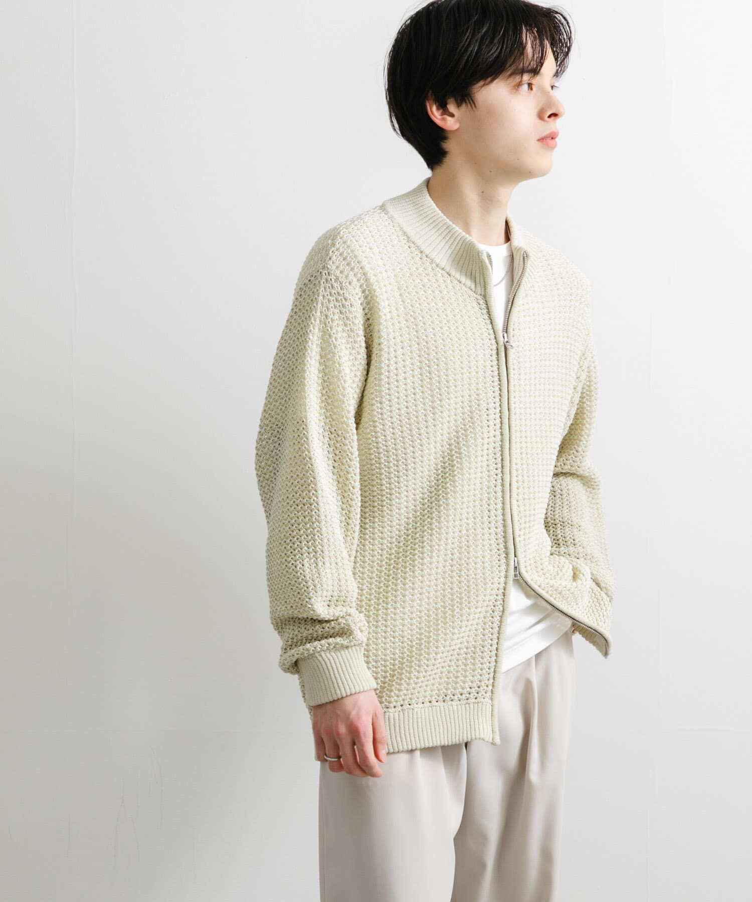 SENSE OF PLACE by URBAN RESEARCH「『ユニセックス』『洗濯可』シアーメッシュドライバーズカーディガン」|カーディガン|