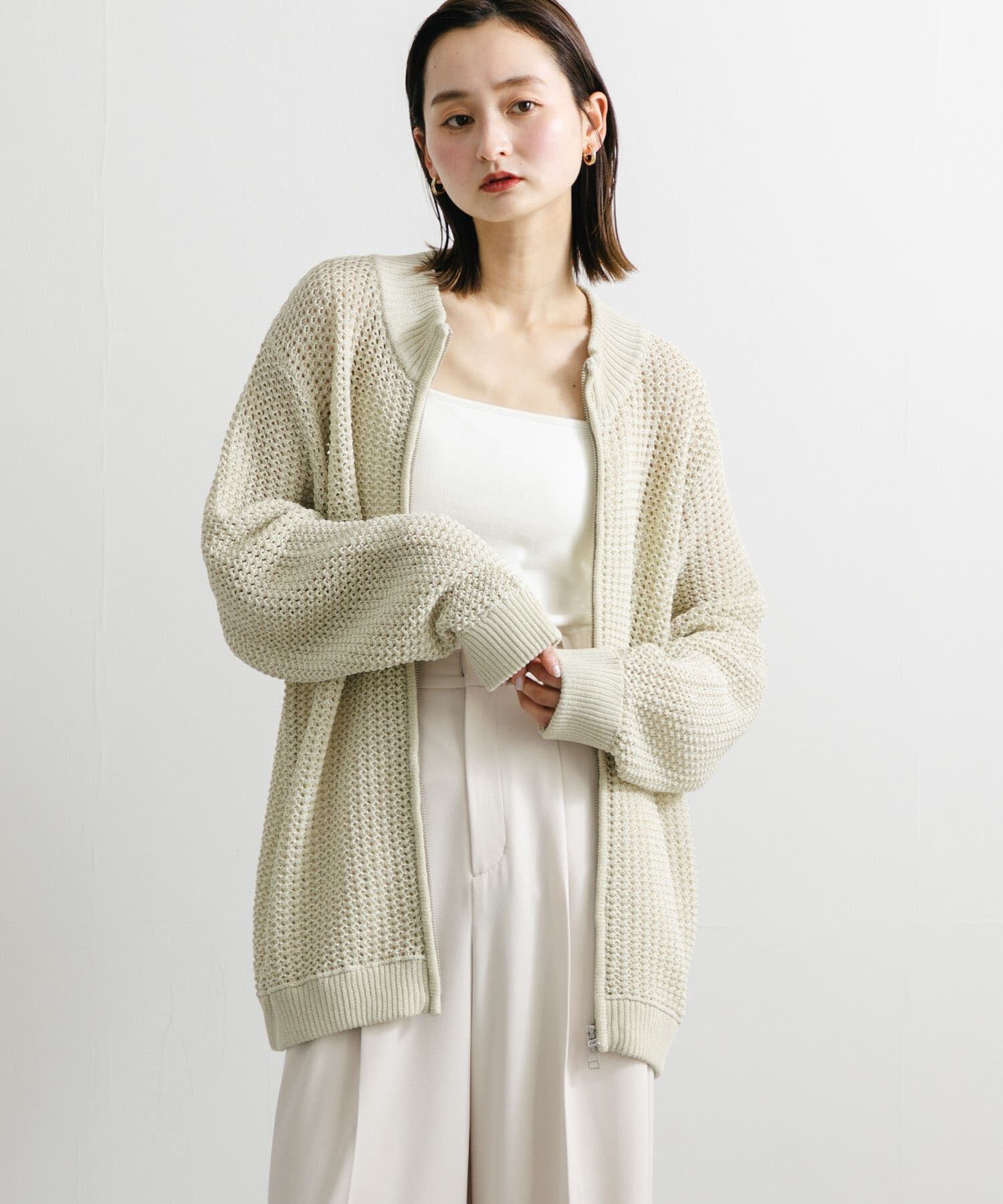 SENSE OF PLACE by URBAN RESEARCH「『ユニセックス』『洗濯可』シアーメッシュドライバーズカーディガン」|カーディガン|