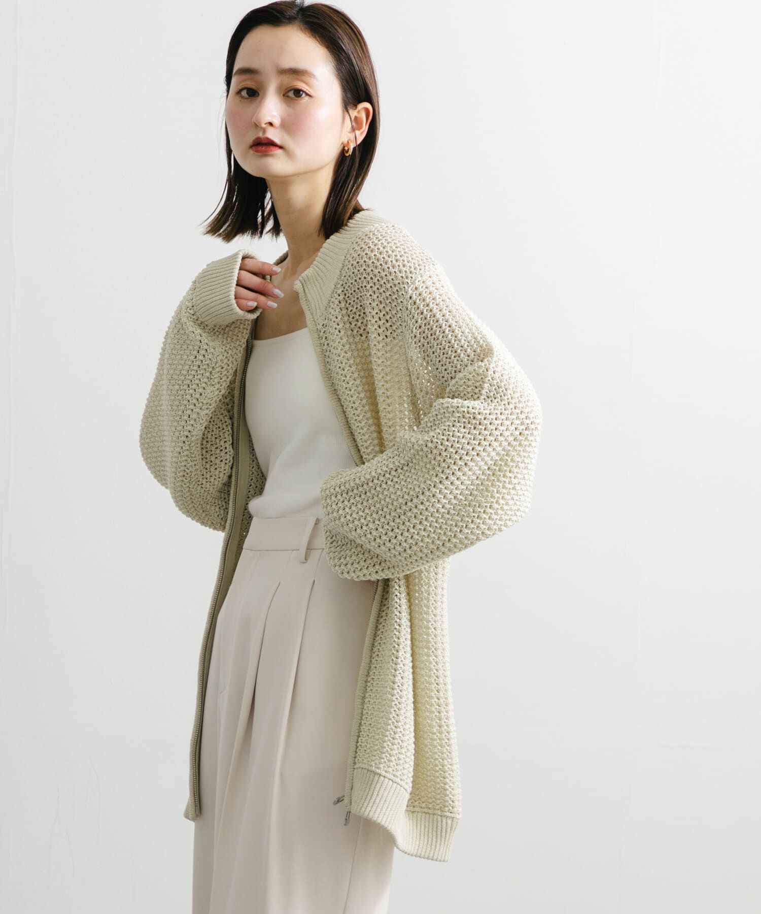 SENSE OF PLACE by URBAN RESEARCH「『ユニセックス』『洗濯可』シアーメッシュドライバーズカーディガン」|カーディガン|