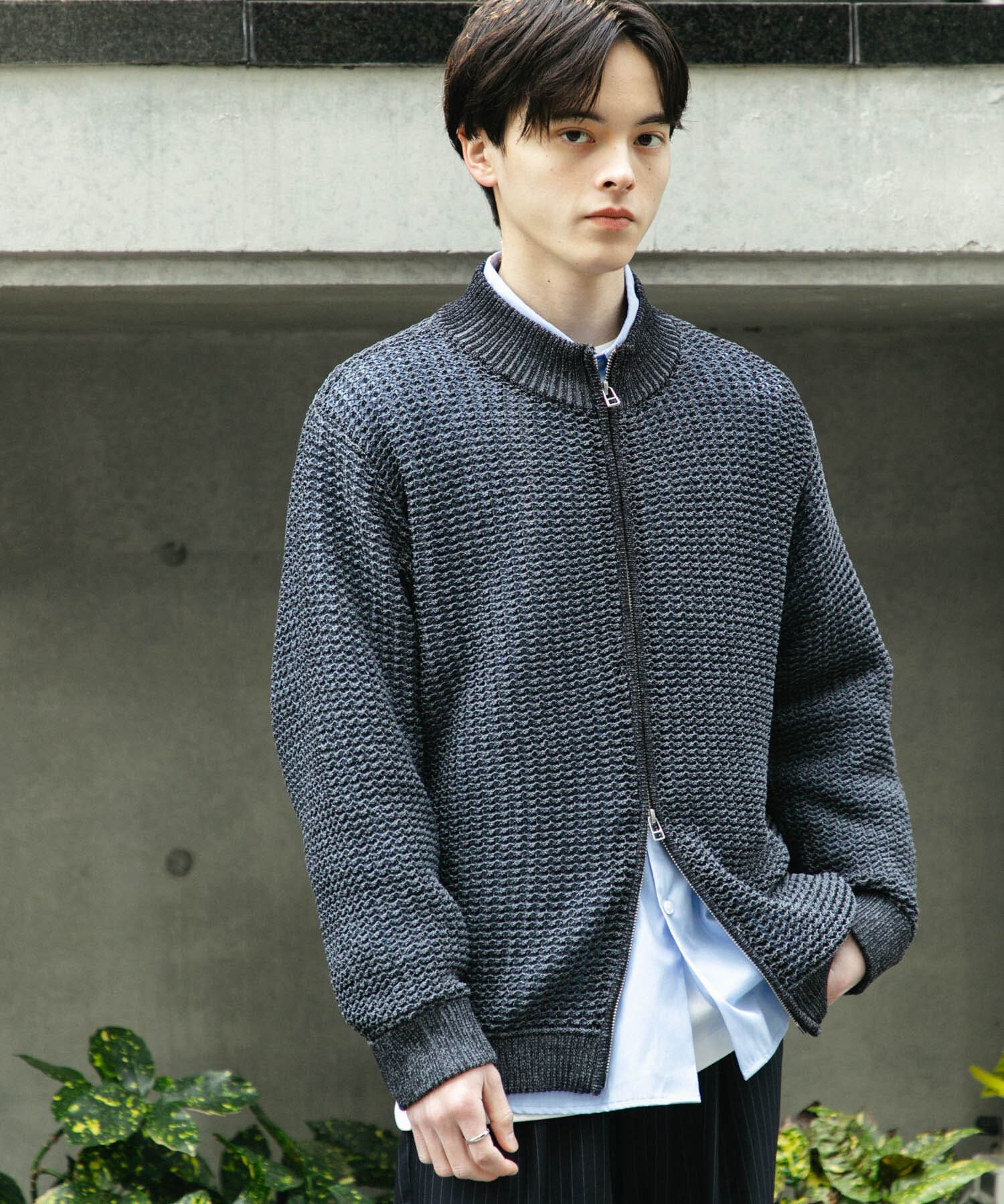 SENSE OF PLACE by URBAN RESEARCH「『ユニセックス』『洗濯可』シアーメッシュドライバーズカーディガン」|カーディガン|