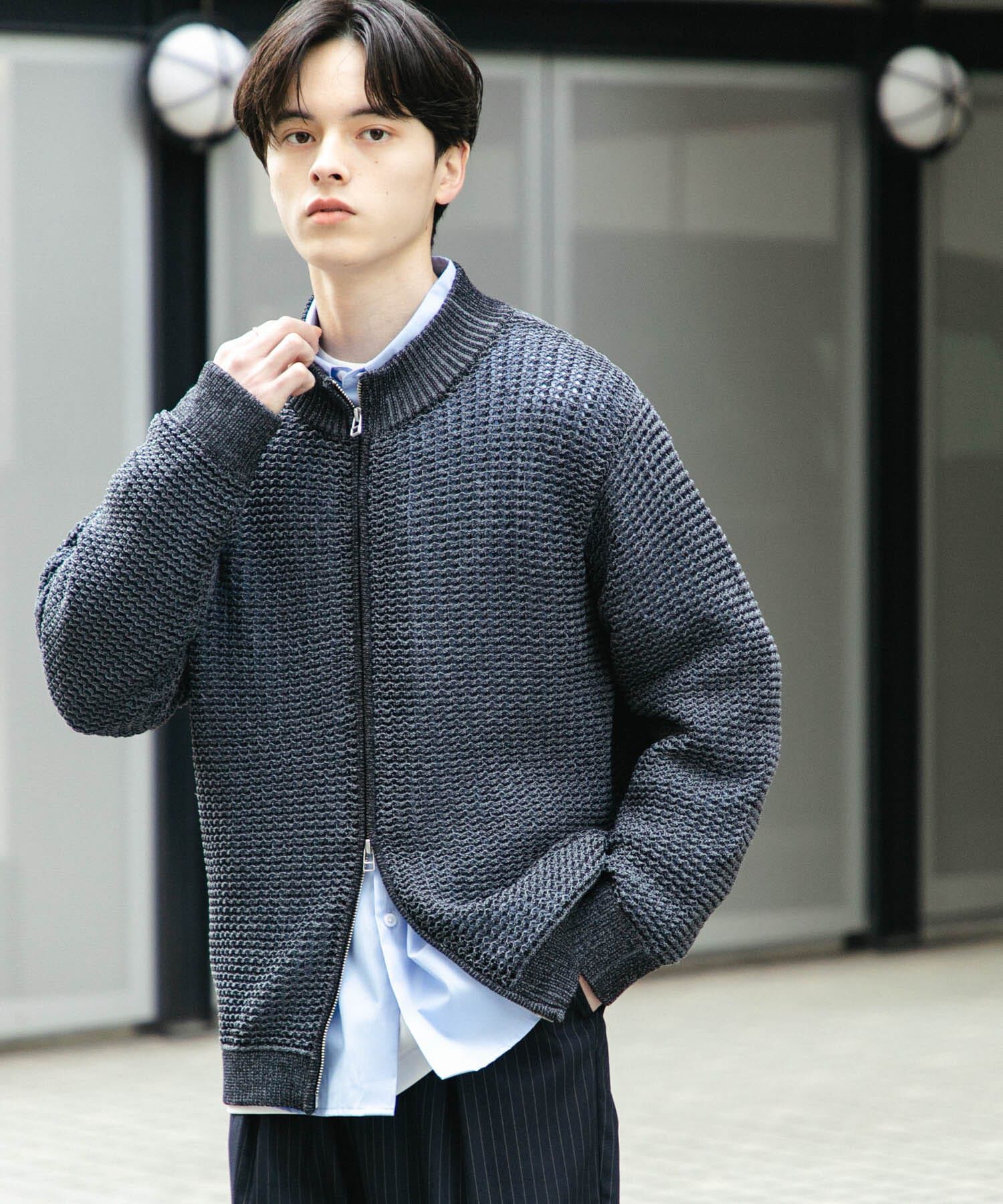 SENSE OF PLACE by URBAN RESEARCH「『ユニセックス』『洗濯可』シアーメッシュドライバーズカーディガン」|カーディガン|