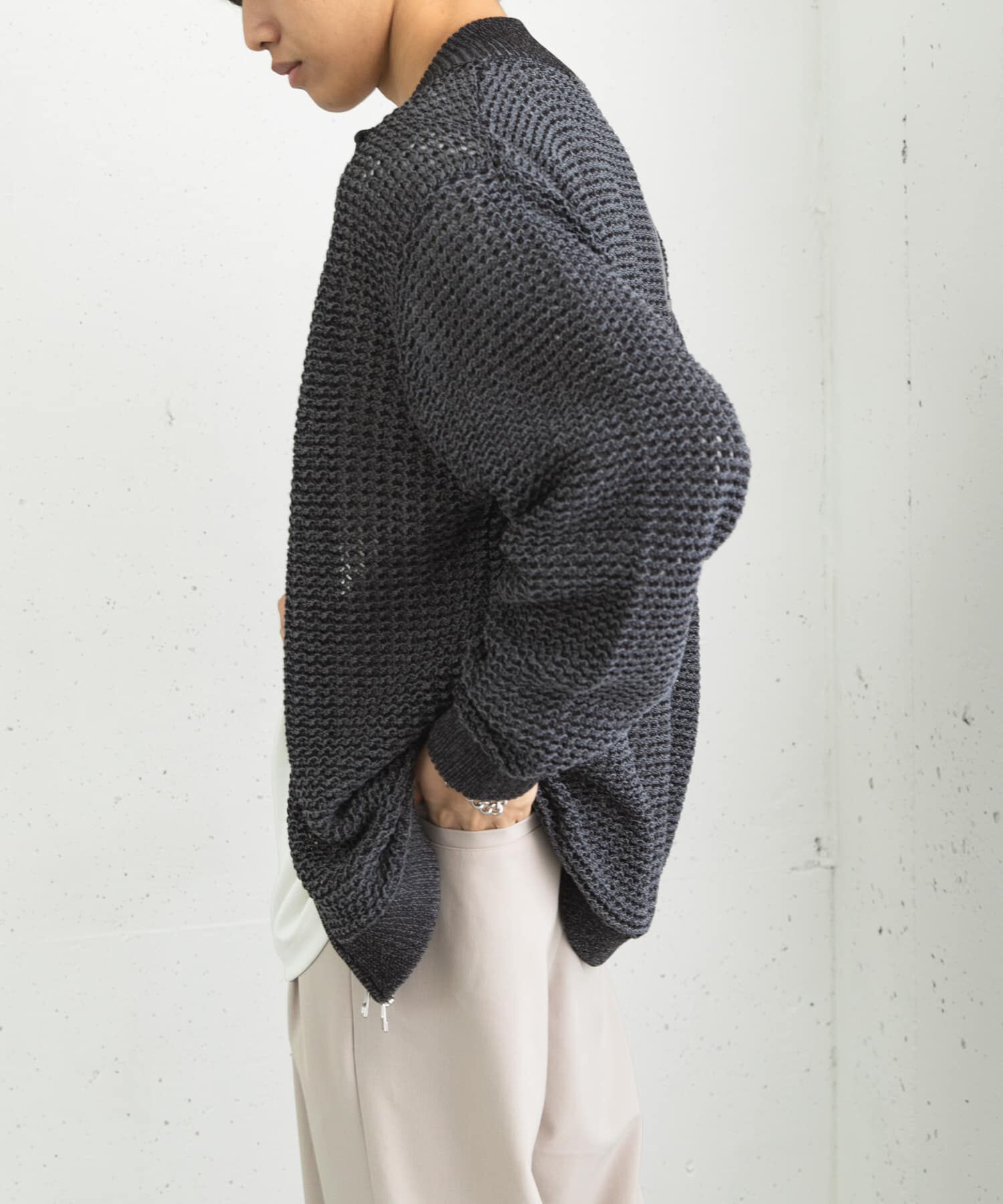 SENSE OF PLACE by URBAN RESEARCH「『ユニセックス』『洗濯可』シアーメッシュドライバーズカーディガン」|カーディガン|