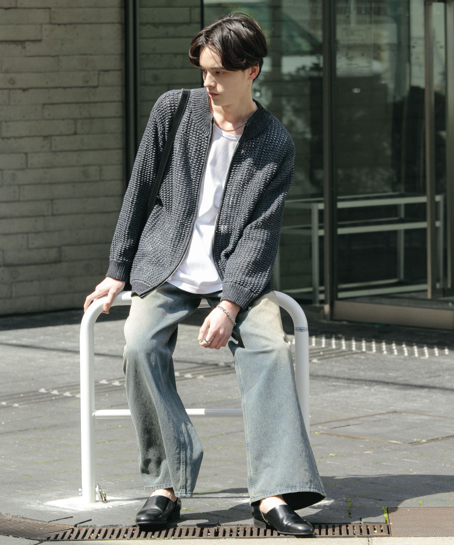 SENSE OF PLACE by URBAN RESEARCH「『ユニセックス』『洗濯可』シアーメッシュドライバーズカーディガン」|カーディガン|