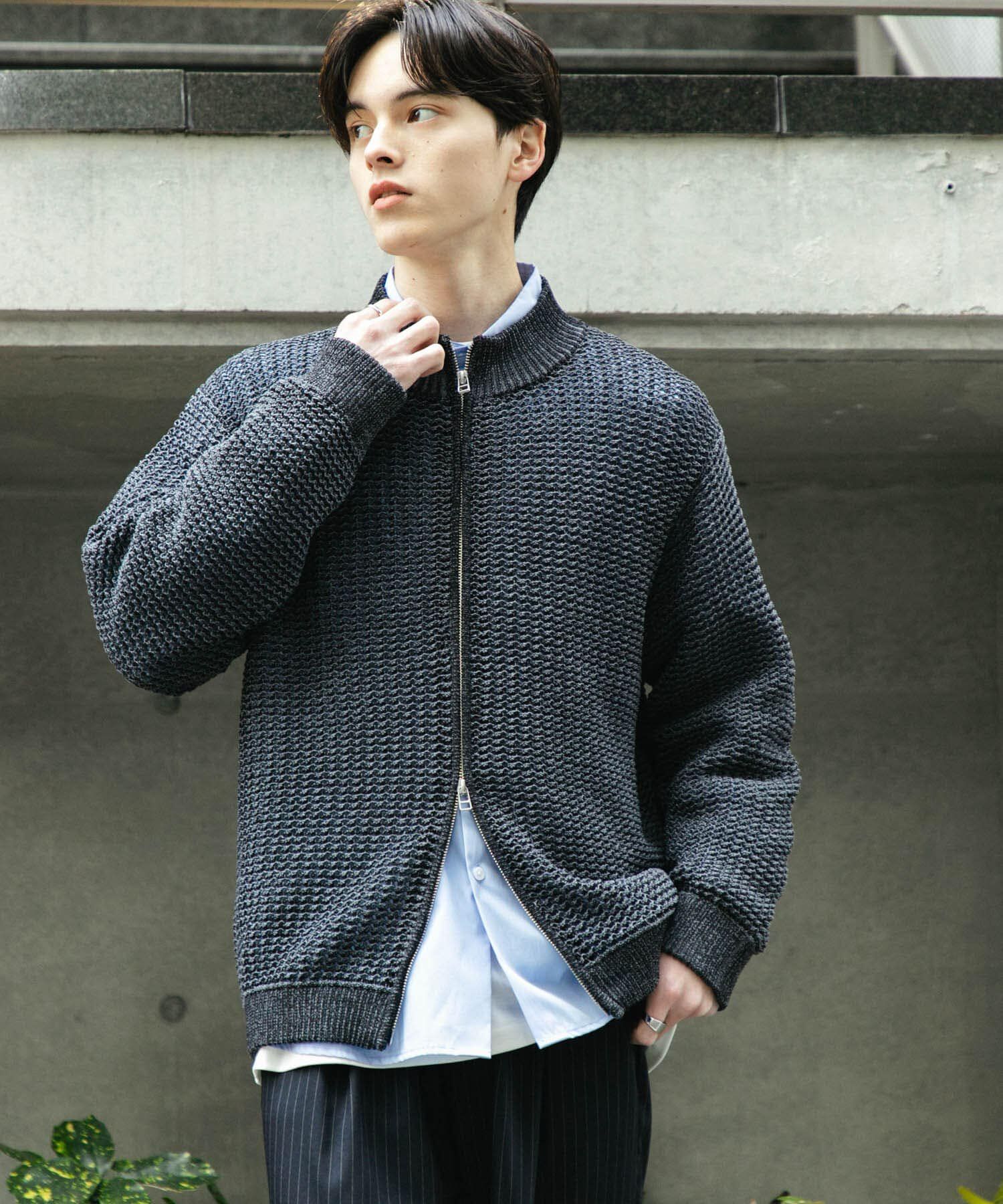 SENSE OF PLACE by URBAN RESEARCH「『ユニセックス』『洗濯可』シアーメッシュドライバーズカーディガン」|カーディガン|