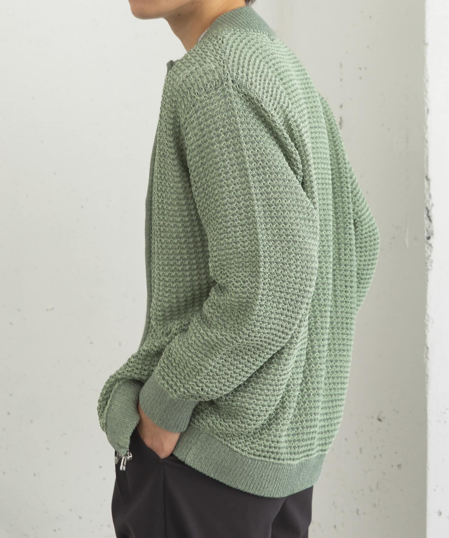 SENSE OF PLACE by URBAN RESEARCH「『ユニセックス』『洗濯可』シアーメッシュドライバーズカーディガン」|カーディガン|