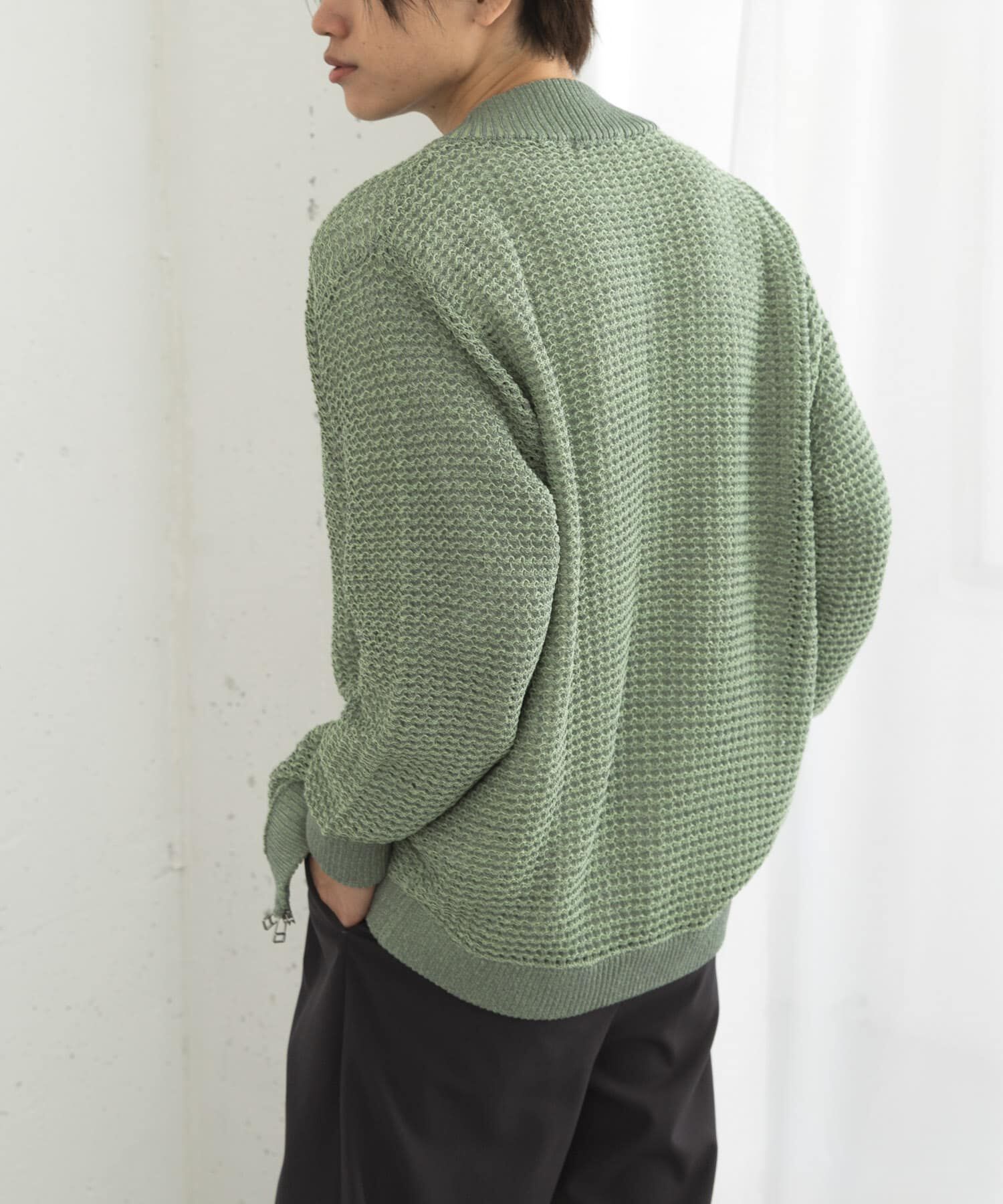 SENSE OF PLACE by URBAN RESEARCH「『ユニセックス』『洗濯可』シアーメッシュドライバーズカーディガン」|カーディガン|