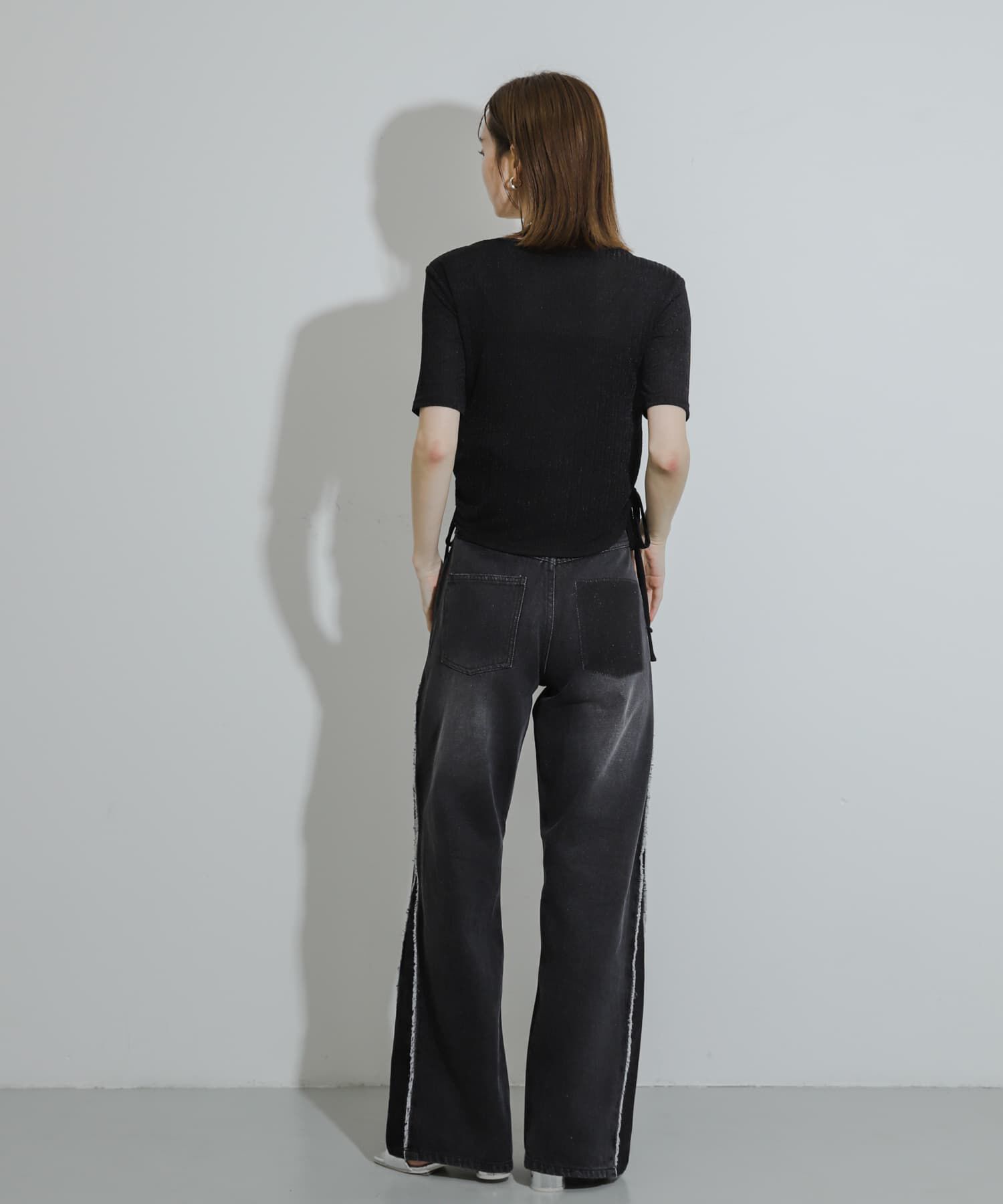 SENSE OF PLACE by URBAN RESEARCH「カットアウトシャーリングトップ(5分袖)」|Tシャツ・カットソー|