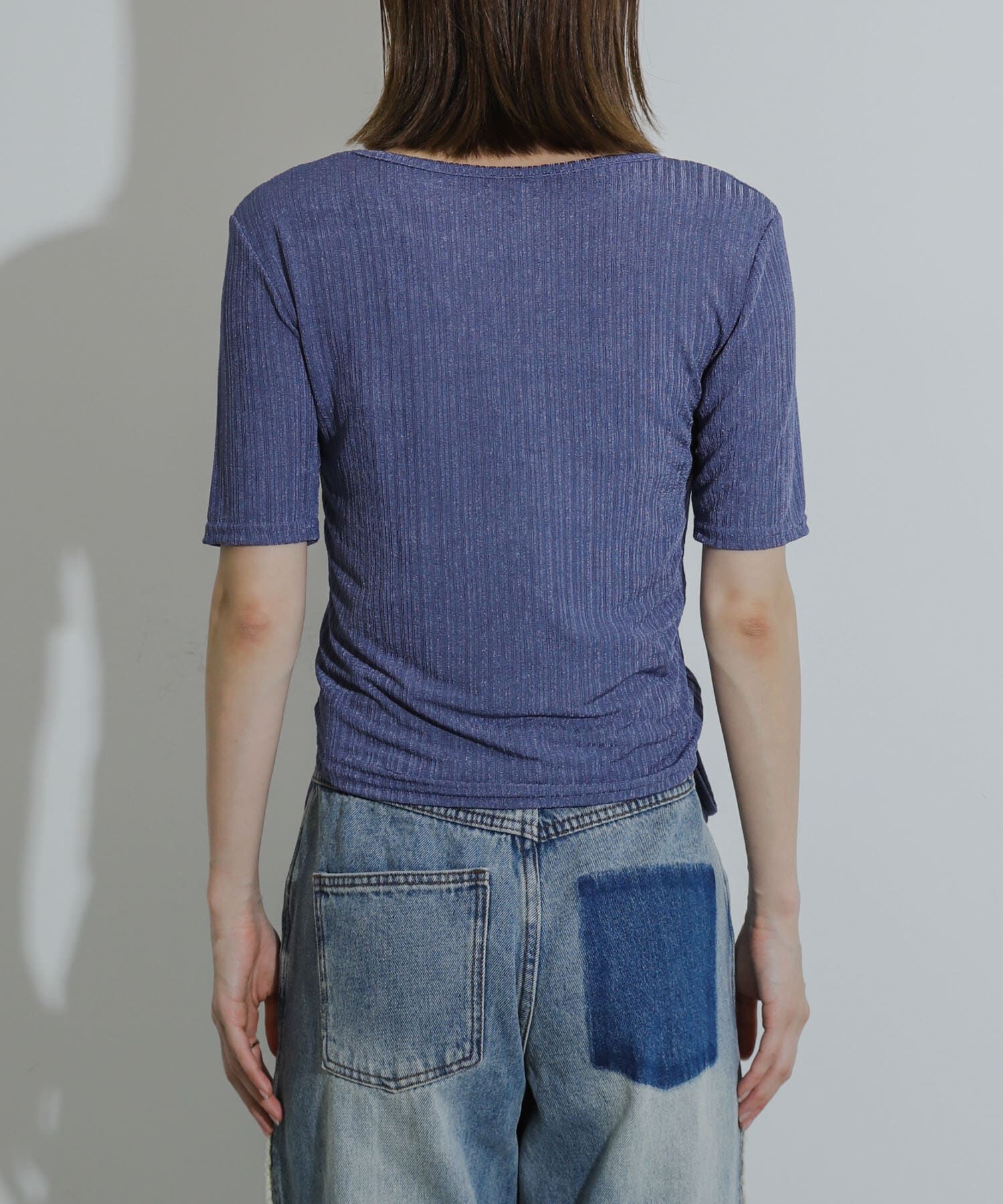 SENSE OF PLACE by URBAN RESEARCH「カットアウトシャーリングトップ(5分袖)」|Tシャツ・カットソー|