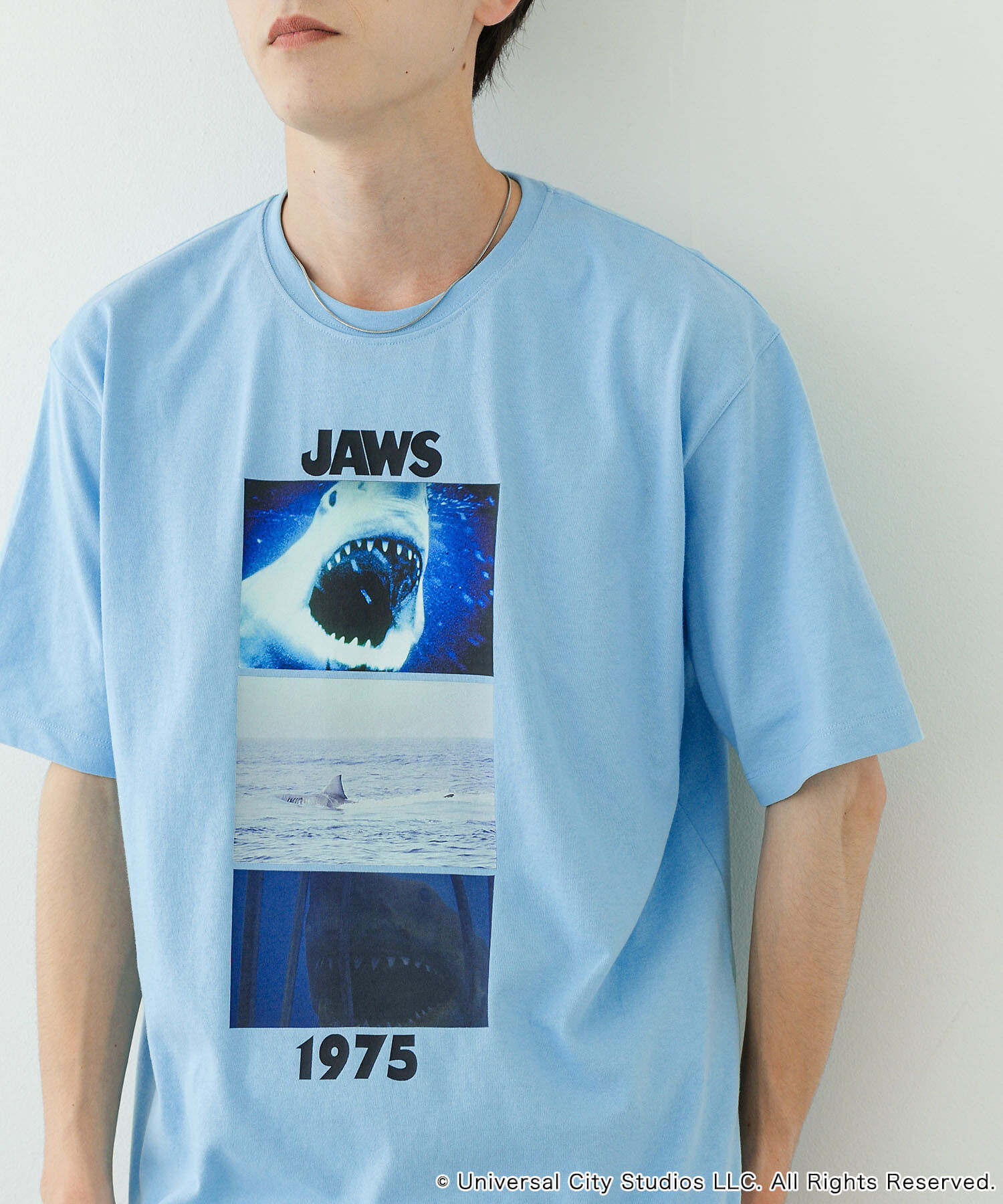 SENSE OF PLACE by URBAN RESEARCH「『別注』SENSE OF PLACE&times;JAWS　プリントT-SHIRTS/A」|Tシャツ・カットソー|ライトブルー