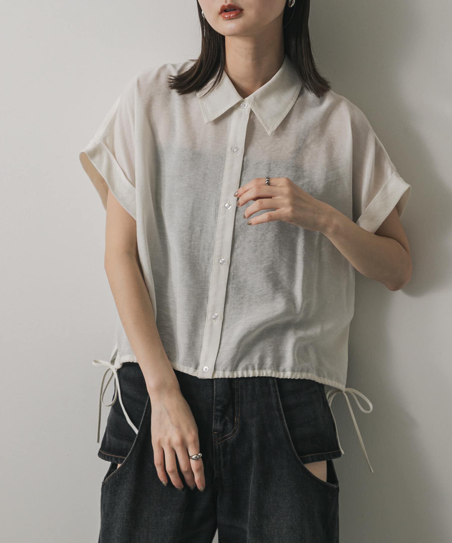 SENSE OF PLACE by URBAN RESEARCH「クロップドバルーンブラウス」|シャツ・ブラウス|オフホワイト