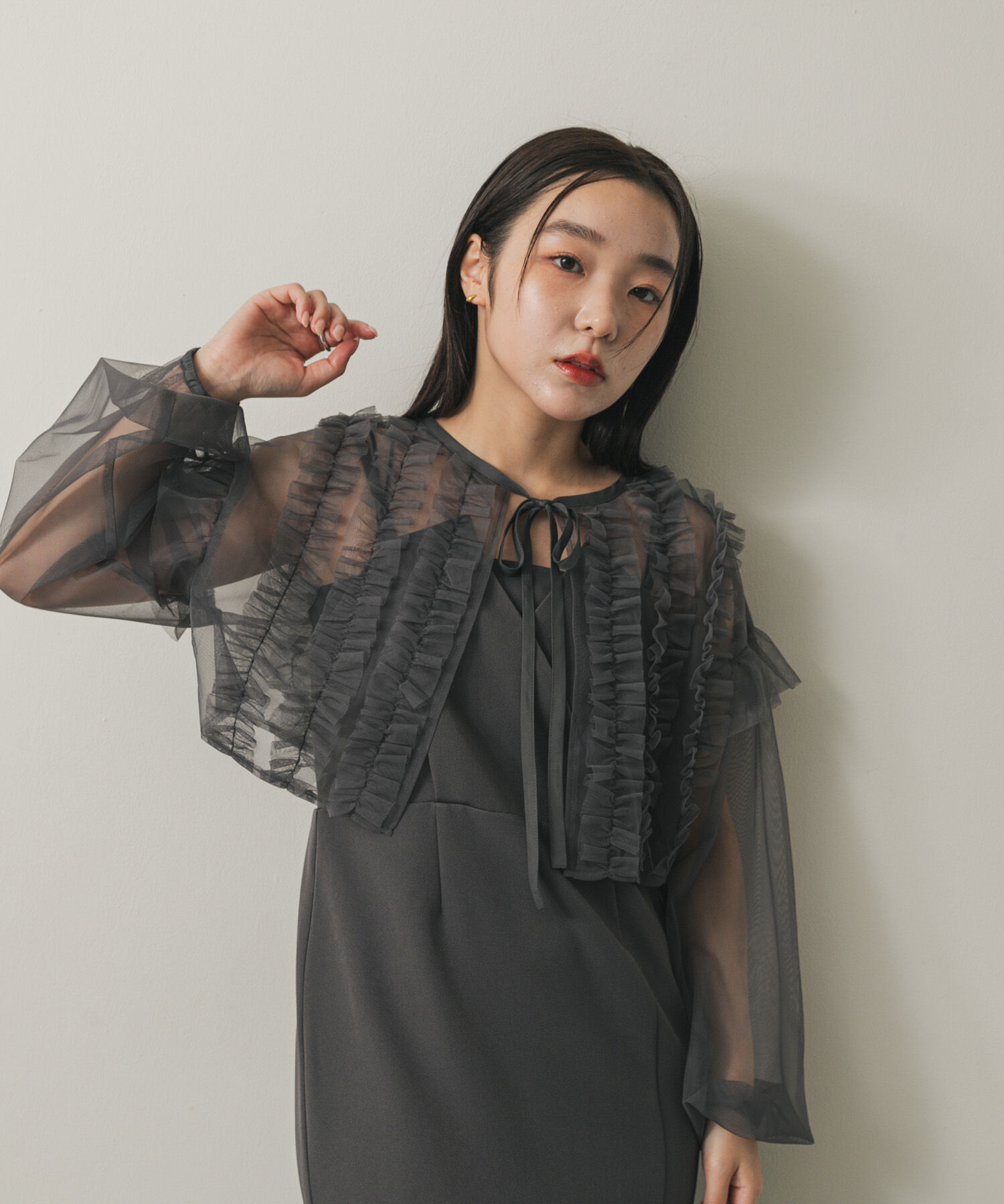 SENSE OF PLACE by URBAN RESEARCH「2Pチュールボレロセットキャミワンピース」|ワンピース|チャコールグレー